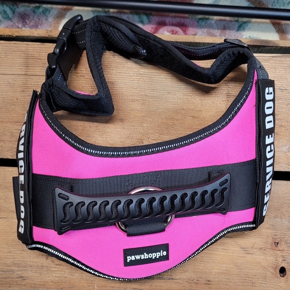Pawshoppie Real Reflective Pink Service Dog Vest Harness size Large - Picture 1 of 12